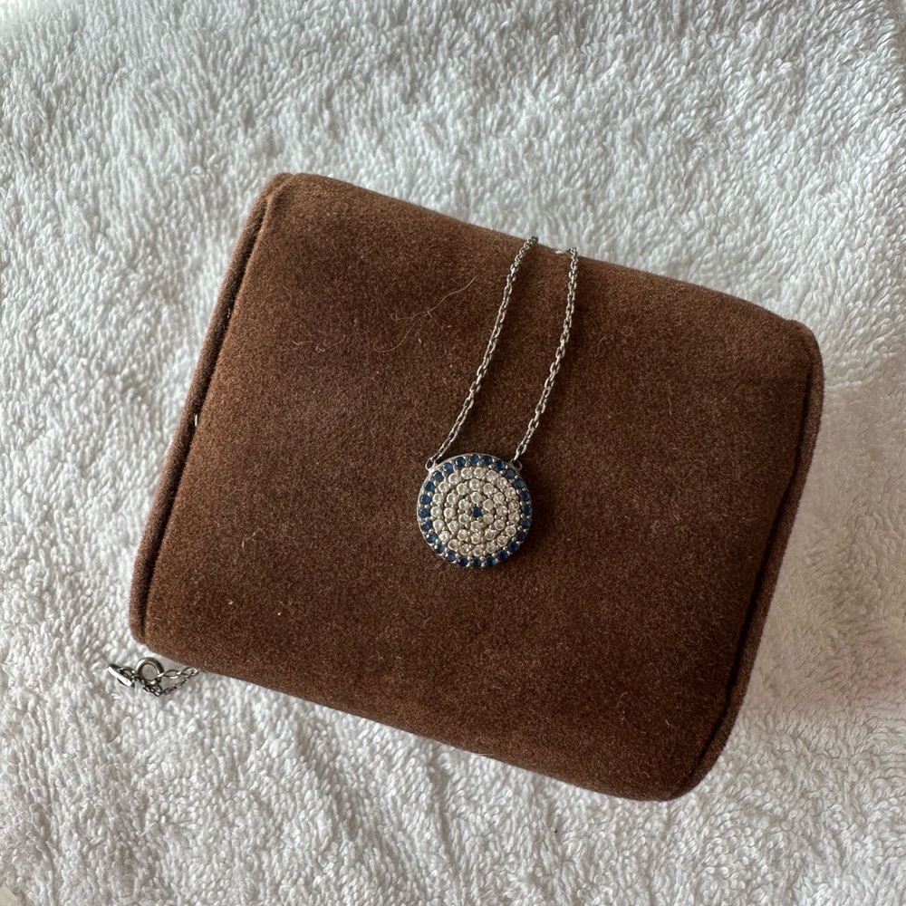 Silver evil eye necklace